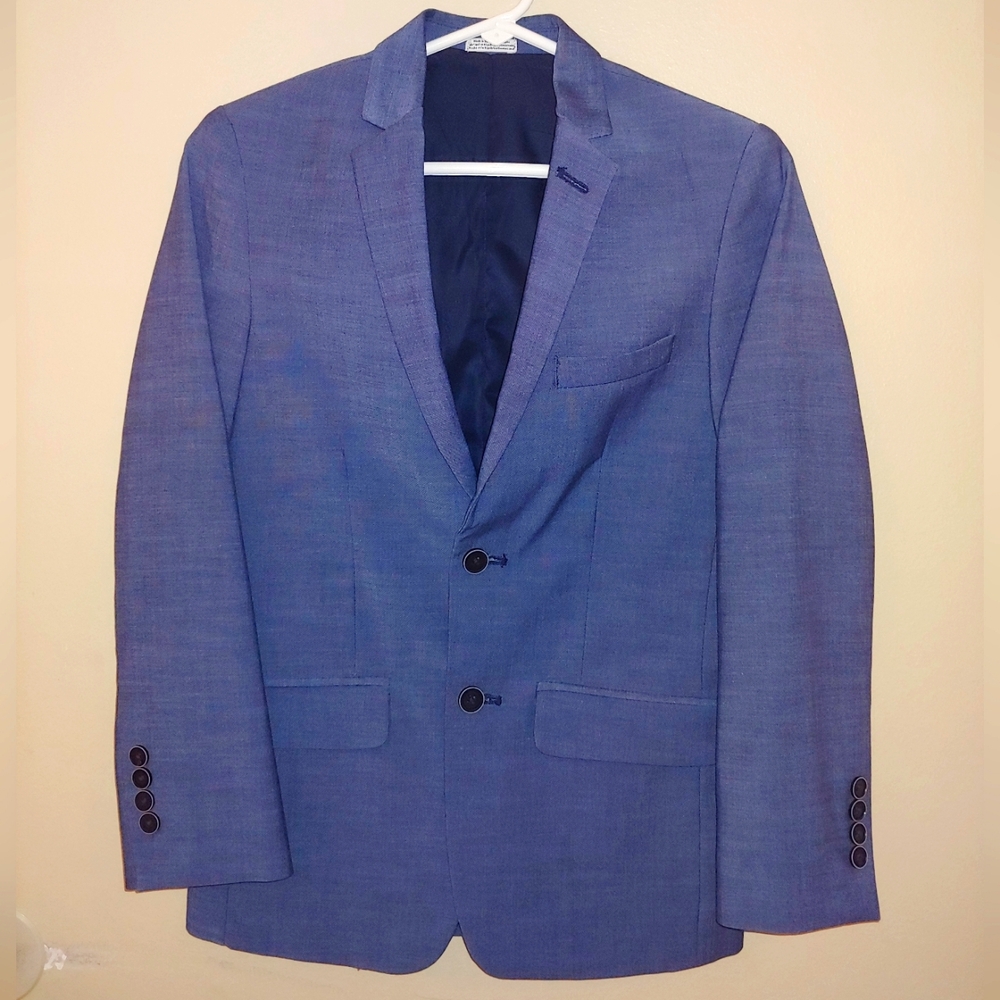 Boys Calvin Klein Blue Suit Coat Sz 14